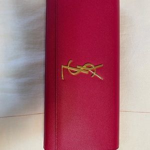 YSL Saint Laurent dark pink clutch. EUC